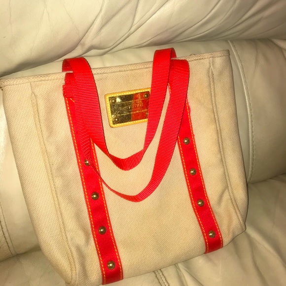 Louis Vuitton Inventeur Cabas MM beige x red bag - Picture 1 of 9
